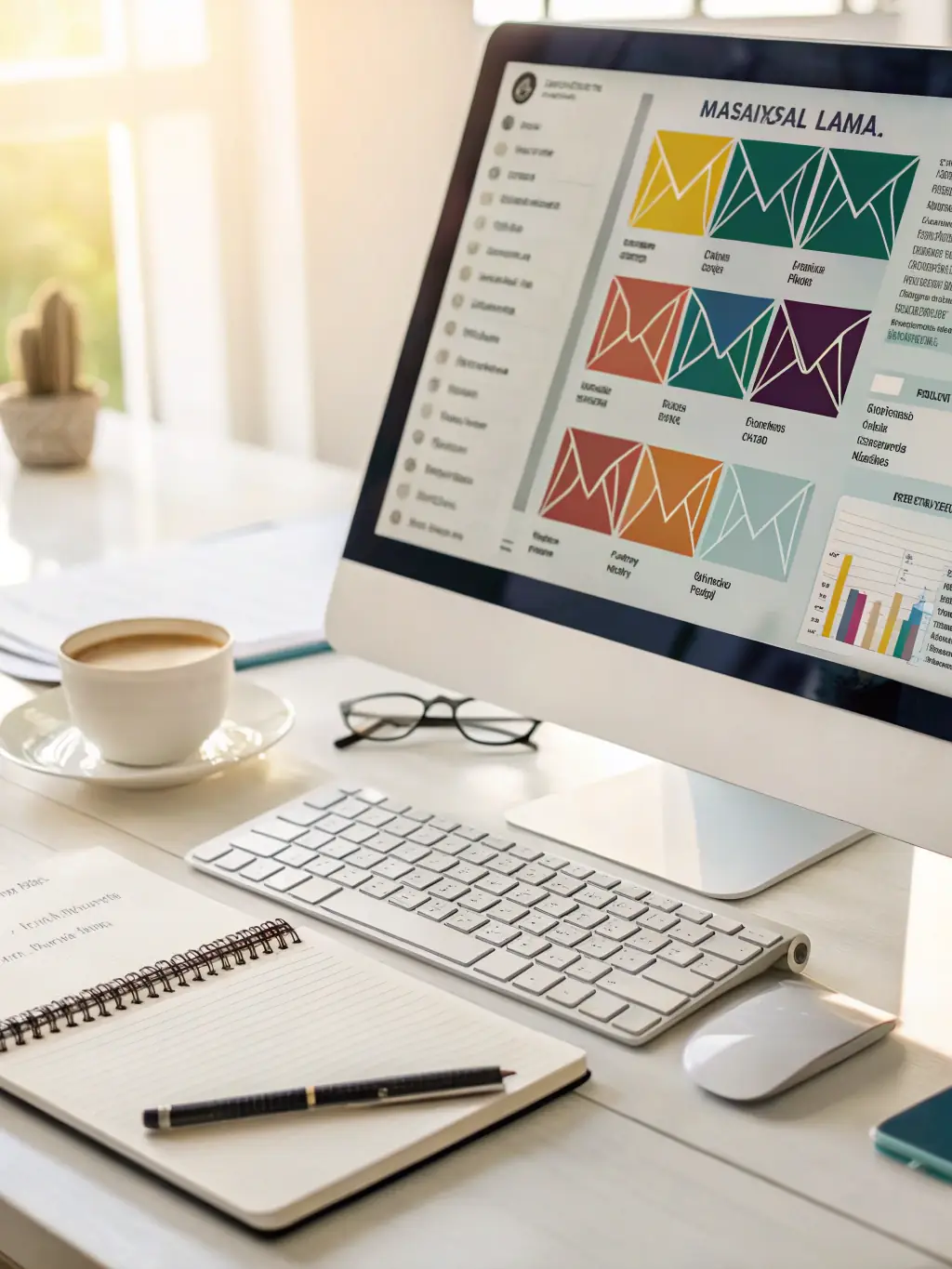 A visually appealing email marketing platform interface, showing email templates, campaign analytics, and subscriber lists, used to represent the Marketing Automation software category on TheSoftwareSavvy.
